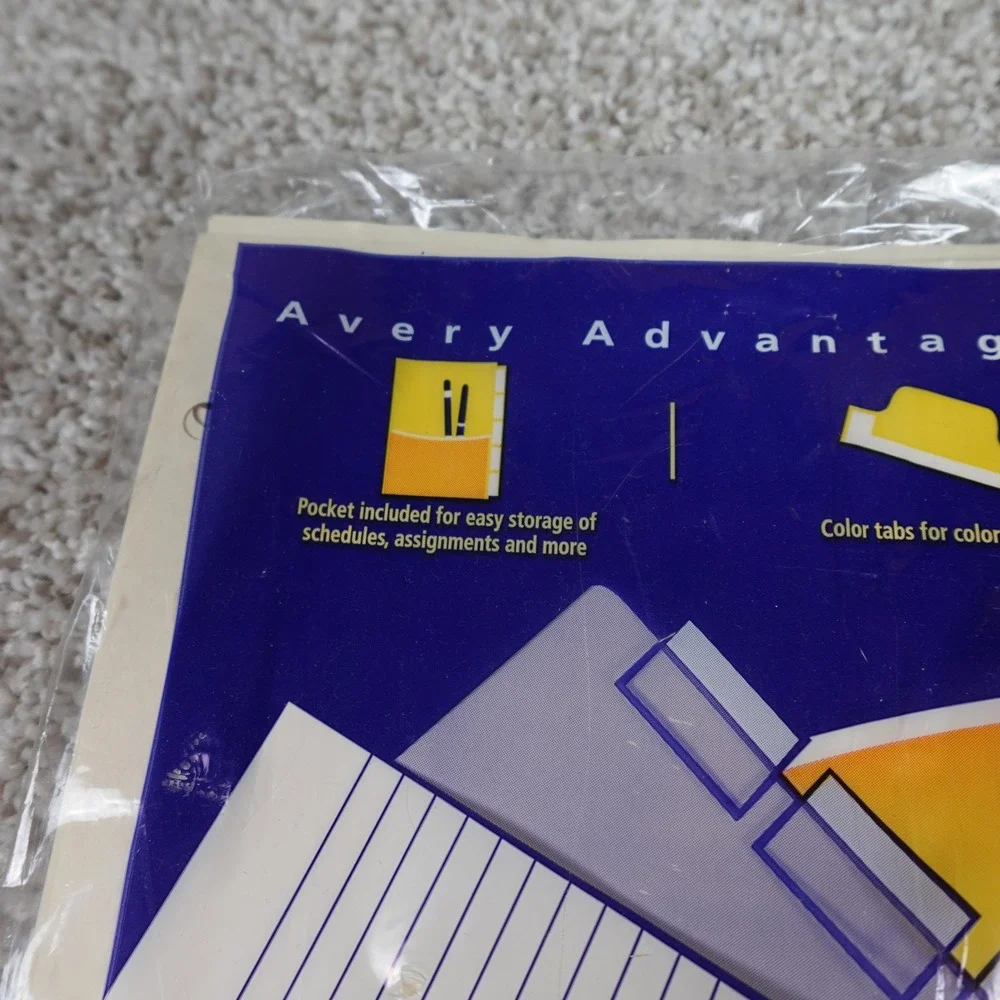 Avery Advantages Pockets n Tabs Insertable Dividers 5 Tab‎ Set 81009 Buff Multi